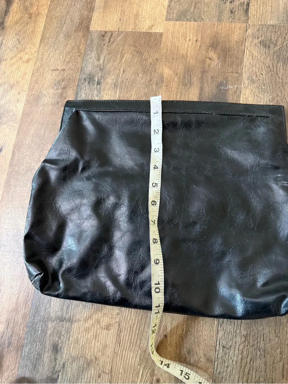 Shiraleah Black Leather Fold Over Clutch Pouch